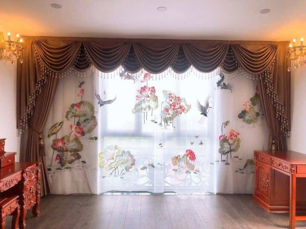 rèm thêu nghệ thuật thủ công blinds