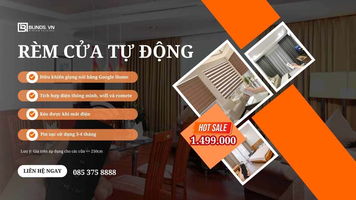 Báo giá rèm cửa tự động siêu ưu đãi tại Blinds