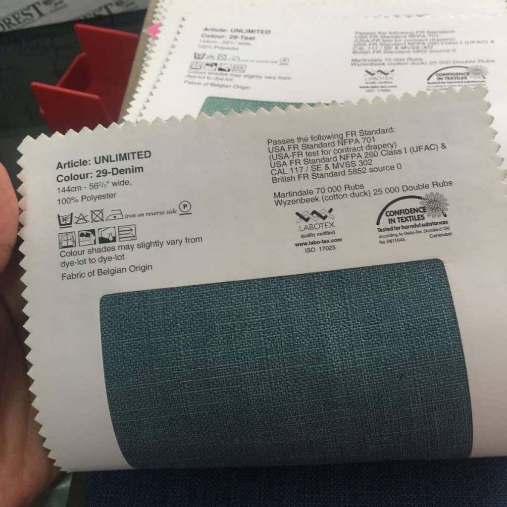 rèm vải chống cháy blinds