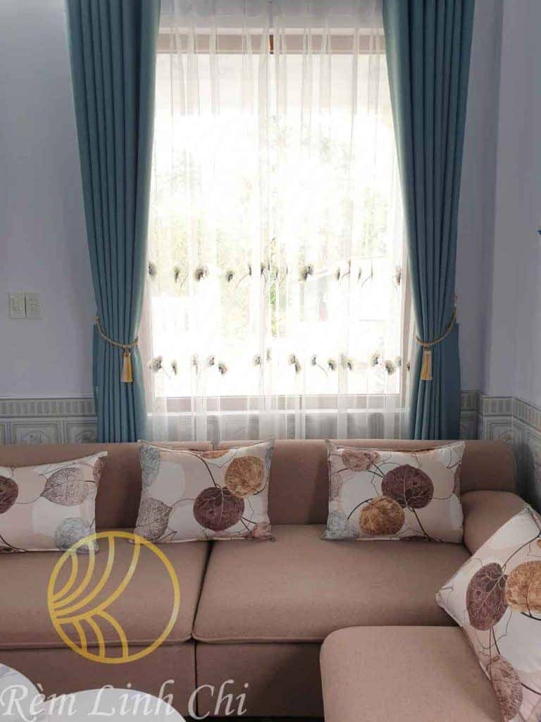 Công trình rèm vải voan thêu hoa, rèm vải 2 lớp 5 rem vai 2 lop rem vai voan hoa theu 4