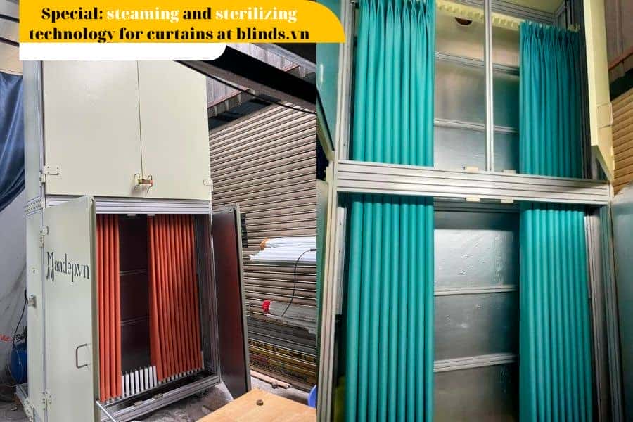 special steaming and sterilizing technology for curtains at blinds.vn
