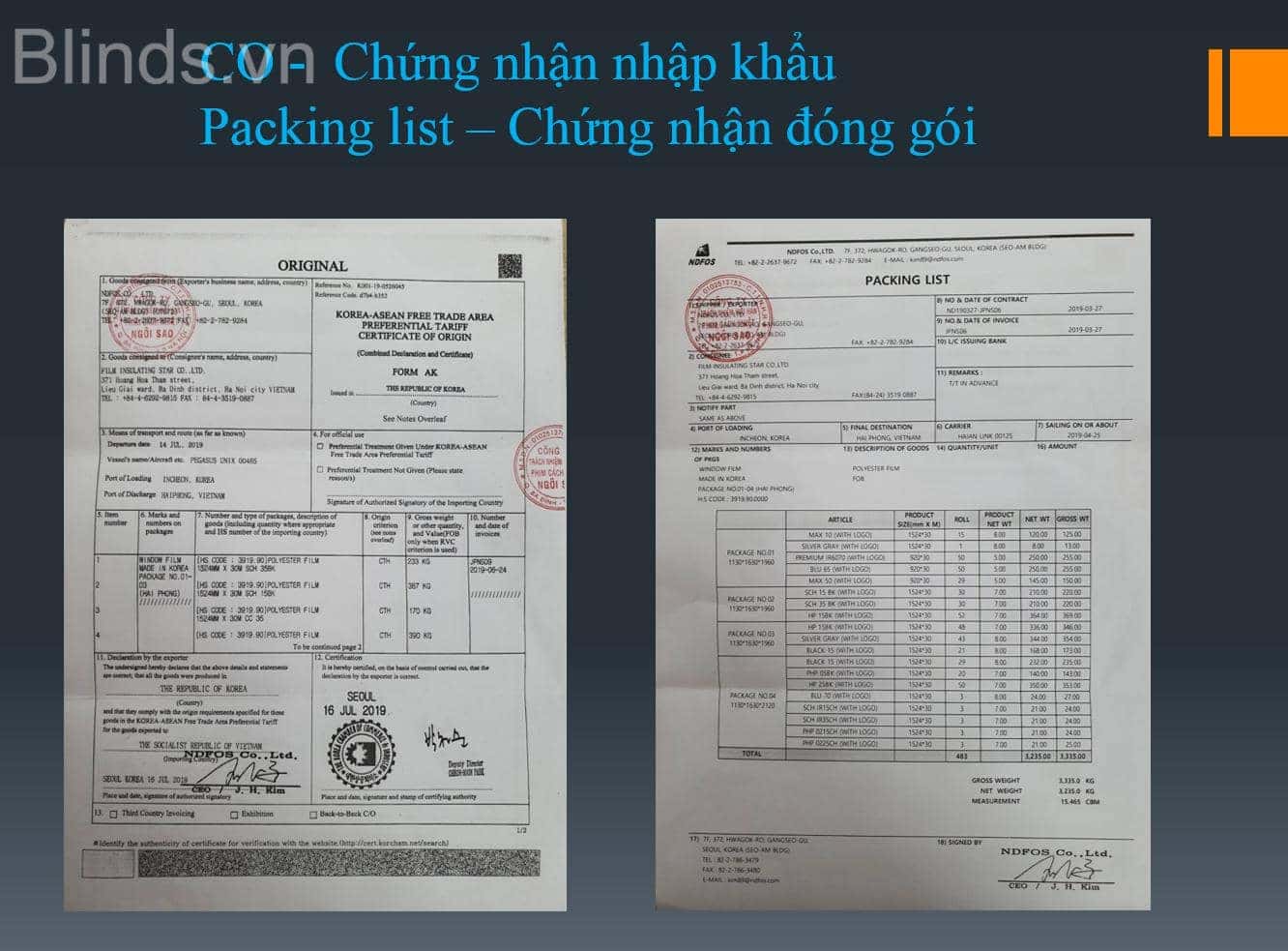 chung nhan co blinds