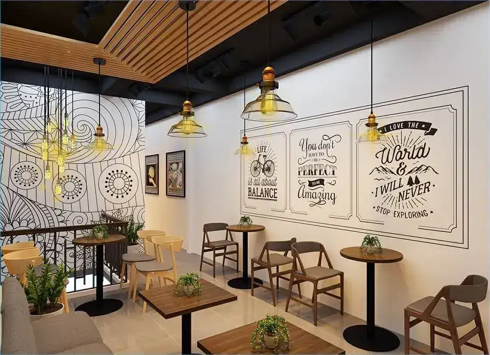 giay dan tuong tranh dan tuong quan cafe 8