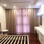Vải may rèm màu nâu 2 lớp