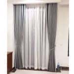 Giá rèm cửa vải 2 lớp màu xám hiện đại