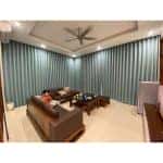 Báo giá rèm vải 1 lớp màu xanh ngọc hiện đại