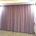 Rèm cửa vải bố màu hồng