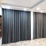 Rèm vải màu xanh hiện đại 