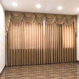 Vải rèm cửa giá rẻ màu nâu