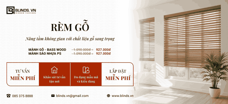 bảng báo giá rèm gỗ